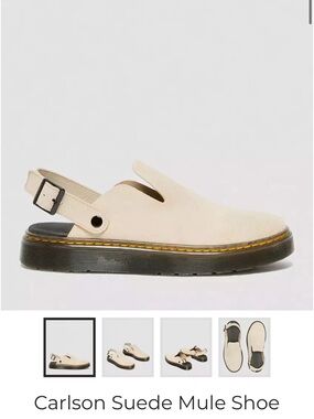 Dr. Martens Cream Suede Slingback Mule